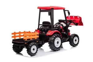 Traktor Na Akumulator Z Przyczepą | Czerwony 24V