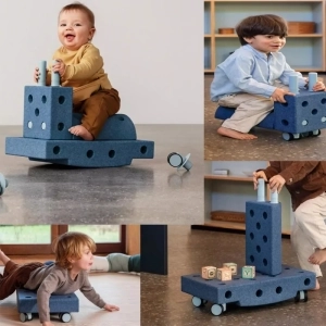 MODU Curiosity Set – Kreatywne klocki rozwijające motorykę dużą | Niebieski