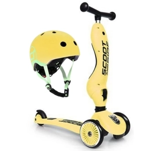 Scoot and Ride Highwaykick 1 - 2w1 Jeździk / Hulajnoga 1-5 Lat zestaw z kaskiem XXS | Lemon